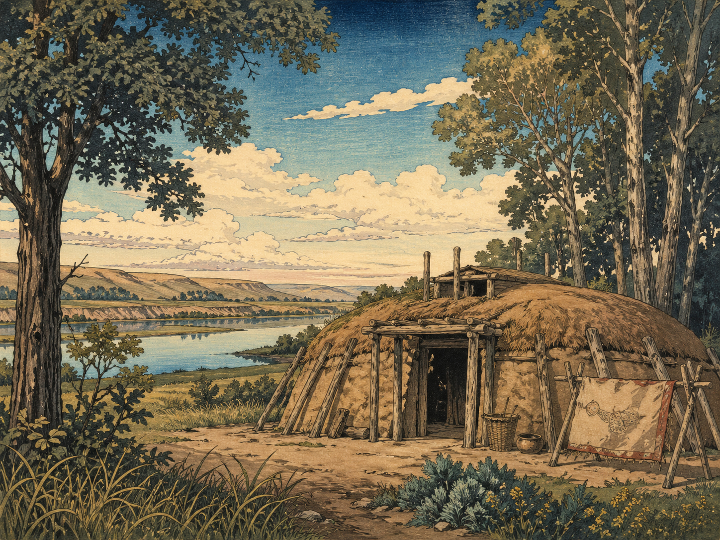 Mandan側のFort Abraham Lincolnとearth lodgeの記憶
